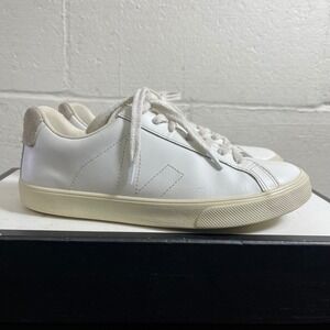 VEJA Esplar White Leather Low Top Sneakers Lace up Women's Size 6 US/4 UK